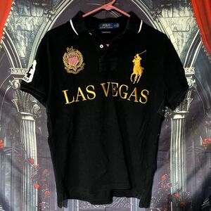 Polo by Ralph Lauren Black Polo Shirt with Gold Las Vegas Embroidery